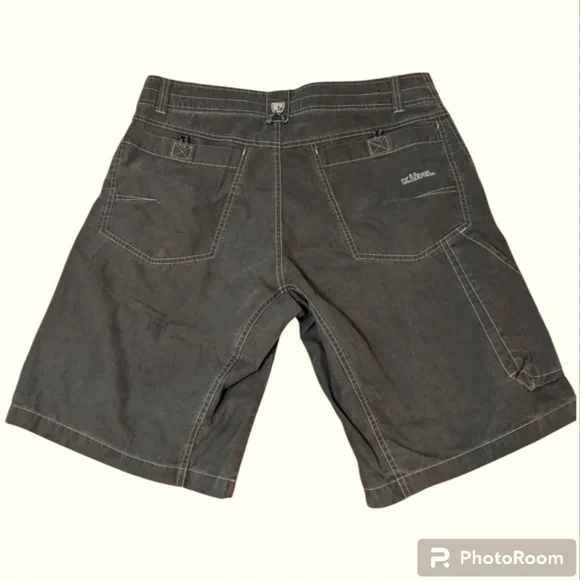 KÜHL Cargo Hiking Vintage Patina Dye Olive Outdoor Shorts Men's 34 EXC. COND.!! - Picture 4 of 10